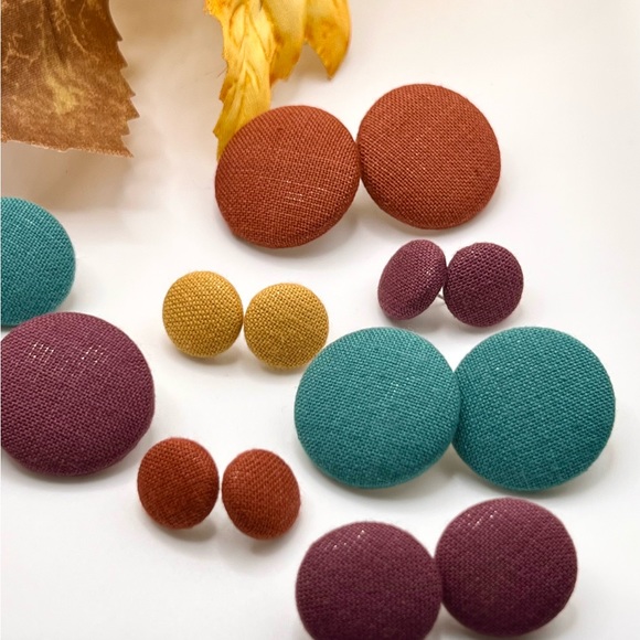 Fall Button Earrings (3 for $10) or (1 for $7) - Picture 8 of 9